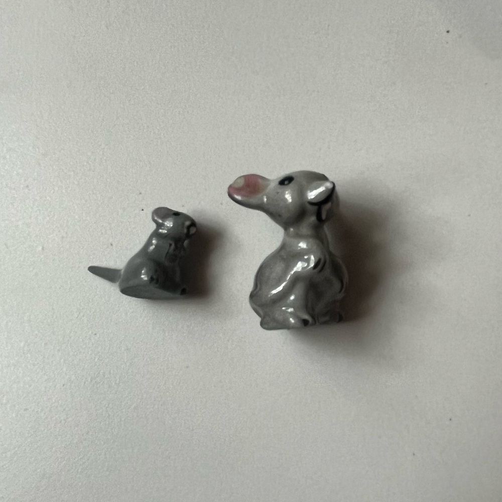 Hagen Renaker miniature made in America Mouse Mama And Standing Baby Mouse